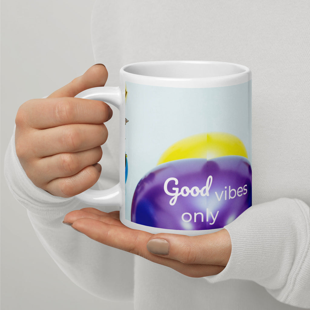 tsgabrielle® • Good Vibes Only • Glänzende Tasse • ​​Schwarz • Keramik • 3 Größen