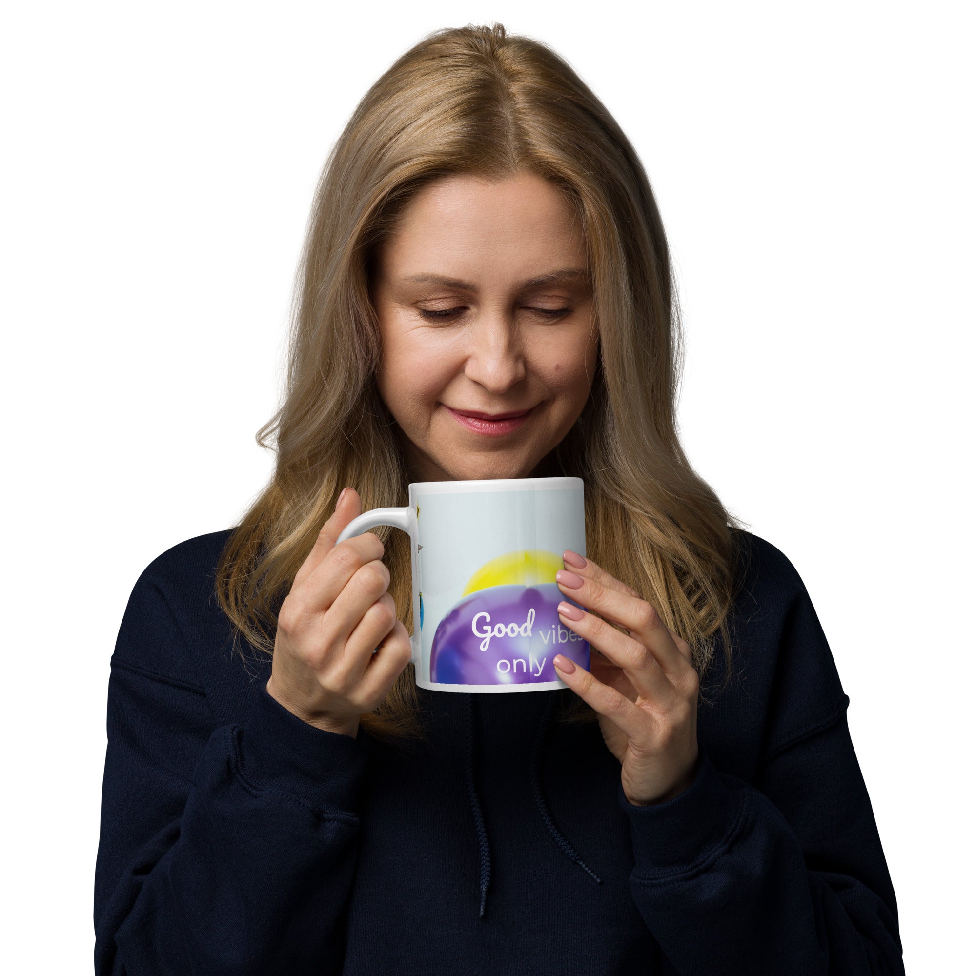 tsgabrielle® • Good Vibes Only • Glänzende Tasse • ​​Schwarz • Keramik • 3 Größen